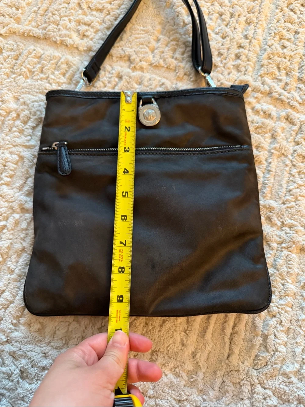 Michael Kors Black Crossbody Shoulder Bag with Silver Hardware